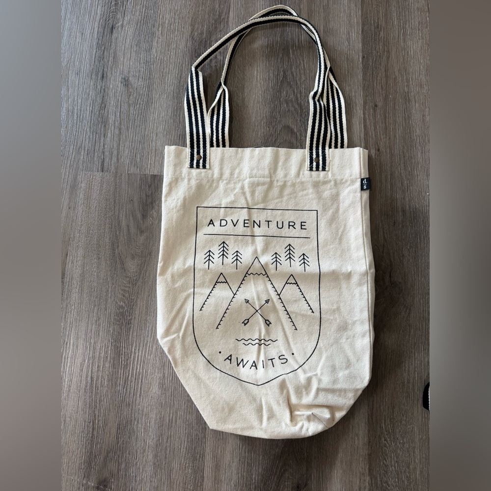 Adventure Awaits Canvas Tote Bag Boho Market Beach Reusable Shopping Travel Bag